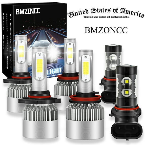 BMZONCC For Toyota Prius V 2012-2018 LED Headlight High Low + Fog Light Bulbs Kit