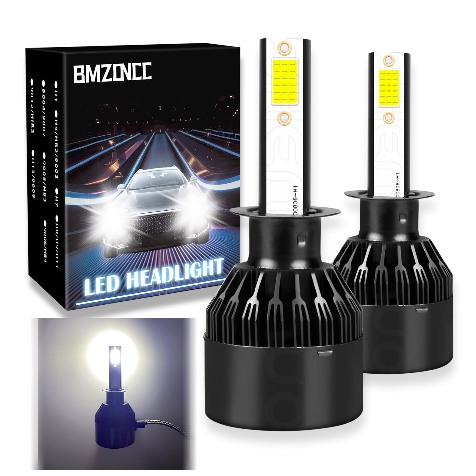 BMZONCC H1 LED Super White Light Headlight Low Beam Bulbs for Acura TSX 2004 2005 2006 2007 2008 Pack of 2