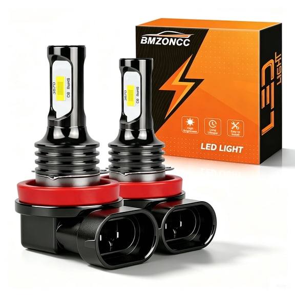 BMZONCC H11 LED Headlight Bulbs for 2012-2018 BMW 320i H8 Fog Light 8000LM 2Pcs