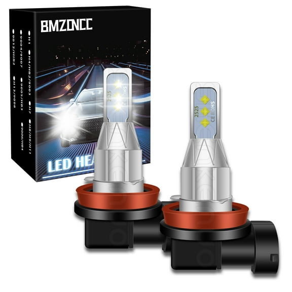 BMZONCC H8 H9 H11  Bright 6000K White 8000LM Headlight Bulb 55w LED Kit Low Beam,Pack of 2