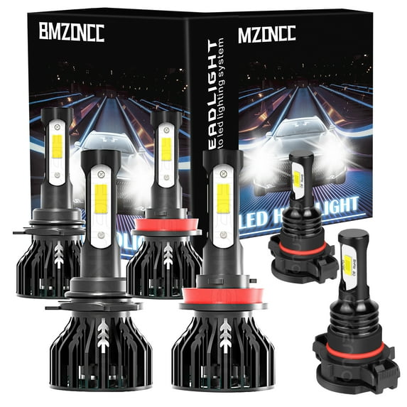 BMZONCC for 2011-2013 Dodge Durango LED Headlights + Foglight Bulbs Kit Pack of 6