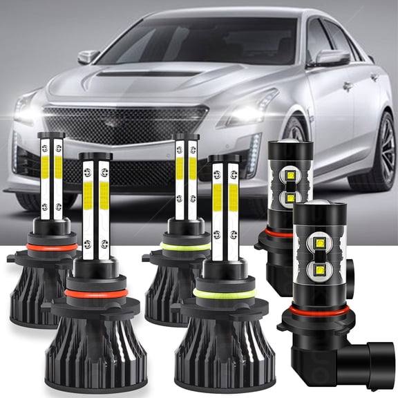 BMZONCC for Cadillac CTS 2003 2004 2005 2006 2007 LED Headlights+Fog Lights Bulbs