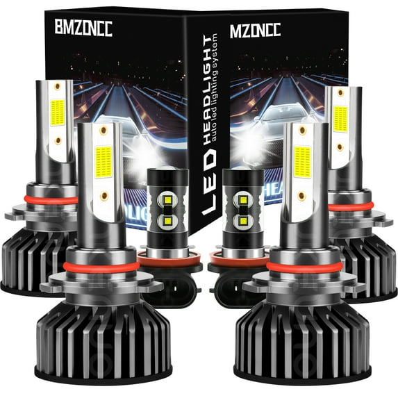 BMZONCC for Chevy Colorado 2004-2008 white High Low Beam LED Headlight & Fog Light Bulbs Pack of 6