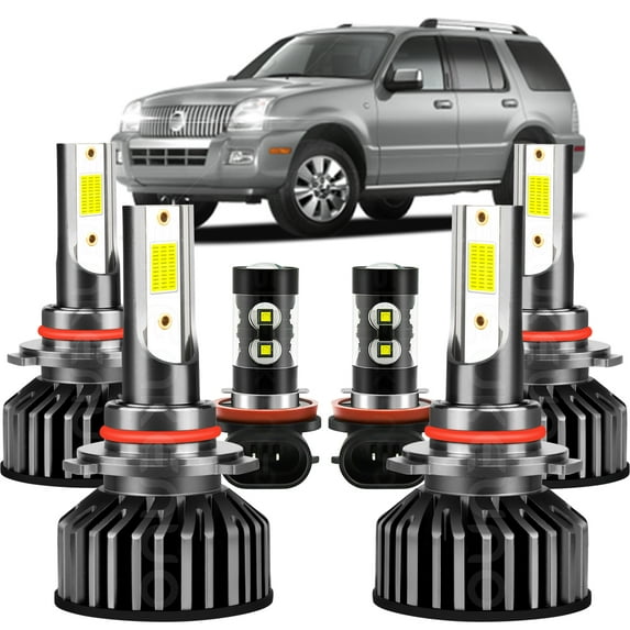 BMZONCC for Ford Explorer 2011-2015 white High Low Beam LED Headlight & Fog Light Bulbs Pack of 6