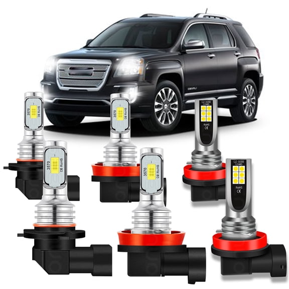 BMZONCC for  GMC Terrain 2010-2015 Combo LED Headlight High/Low Kit+Fog Light 6000K