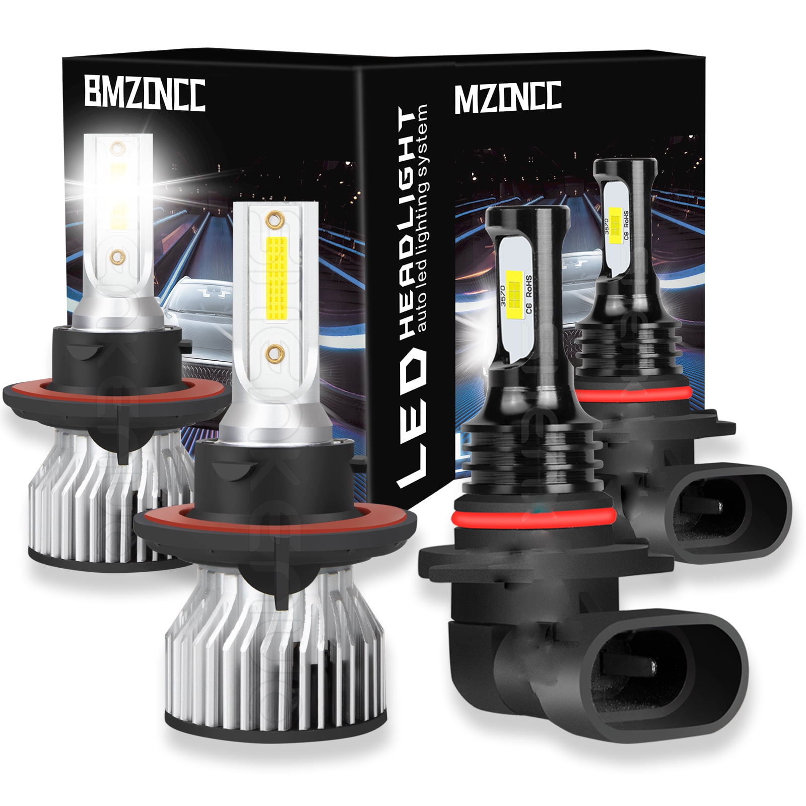 For Jeep Liberty 2008-2012 6000K Quayub LED Headlight Hi/Lo + Fog Light Bulbs Combo kit