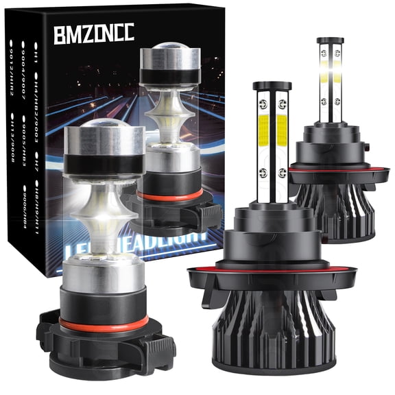 BMZONCC for Jeep Wrangler 2010-2020 Front LED Headlight High Low Beam+ Fog Light 6000K Pack of 4