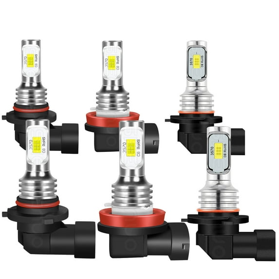 BMZONCC for Lexus RX350 2007-2009 - 6pc Combo LED Headlights Fog Light Bulbs Kit 6000K