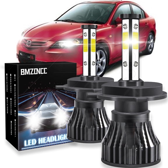 BMZONCC for Mazda 2 2011 2012 2013 2014 2015 2016 2017 9003 H4 COB LED Headlight Bulbs Conversion Kit High Low Beam 6000K White