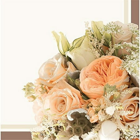 Rose Gold Bouquet Floral Bridal Shower Wedding Party Paper Beverage Napkins