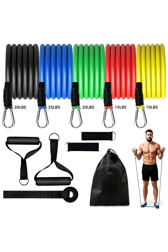 100Lbs Resistance Bands Set for Working Out, Workout Bands for Men and Women, Simple Exercising Bands Set for Strength Training Equipment at Home.