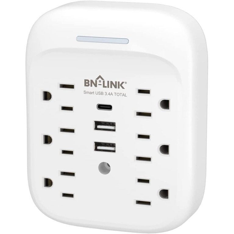 BN-LINK Wi-Fi Power Strip with Surge Protector 3 Smart Outlet 3 USB 6FT  Cord 810079581023