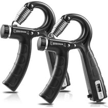 BN-LINK 2 Pack Grip Strength Trainer with Counter, Hand Grip Strengthener, Adjustable Resistance 11-132Lbs (5-60kg), Non-Slip Gripper, Perfect for Athletes and Hand Rehabilitation Exercising