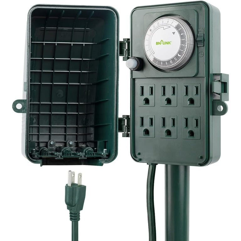 BN LINK 24 Hour Mechanical Outdoor Multi Socket Timer 6 Outlet