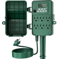 thumbnail image 1 of BN-LINK 7 Day Heavy Duty Outdoor Digital Stake Timer, 6 Outlets, Weatherproof, BNC-U3S, Perfect for Outdoor Lights, Sprinklers, Christmas Lights, 1 of 7