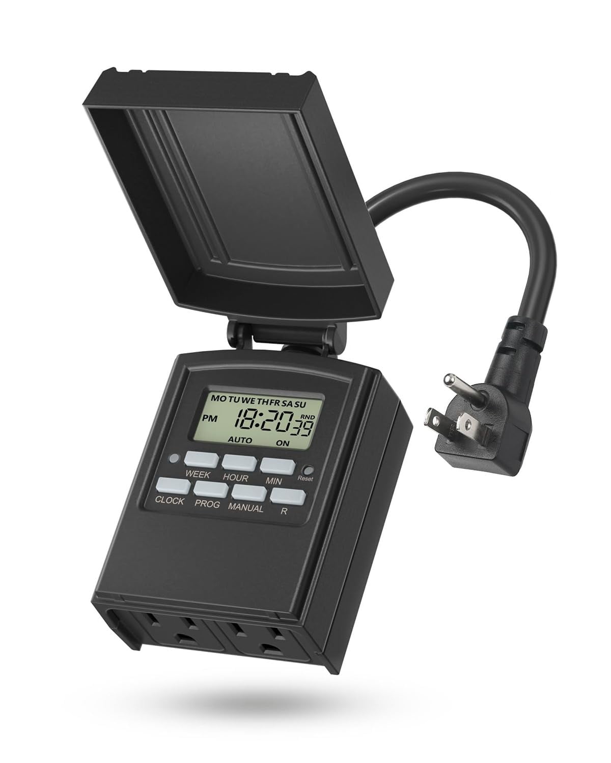 BN-LINK 7-Day Outdoor Heavy-Duty Digital Timer with Dual Outlet,  Weatherproof, Ideal for Lamps \u0026 Decor - 1875W 1/2HP - Walmart Business  Supplies, image size:1200x1500