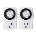 thumbnail image 1 of BN-LINK Indoor 24-Hour Mechanical Outlet Timer, 3 Prong, 2-Pack, 1 of 10