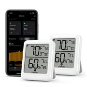 BN-LINK Bluetooth Hygrometer Thermometer,Indoor Temperature Humidity Monitors, Digital Humidity Meter with App Control for Home Baby Room Terrarium Incubator Greenhouse(2 Pack)