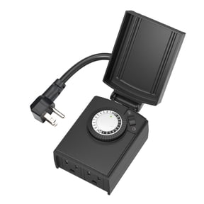 BN-LINK 24 Hour Heavy Duty Mechanical Timer, Outdoor Timer Outlet Waterproof with 30 Minutes Intervals, 2 Grounded Outlets for Christmas Lights Pool Pump,15A 1/2HP, ETL Listed