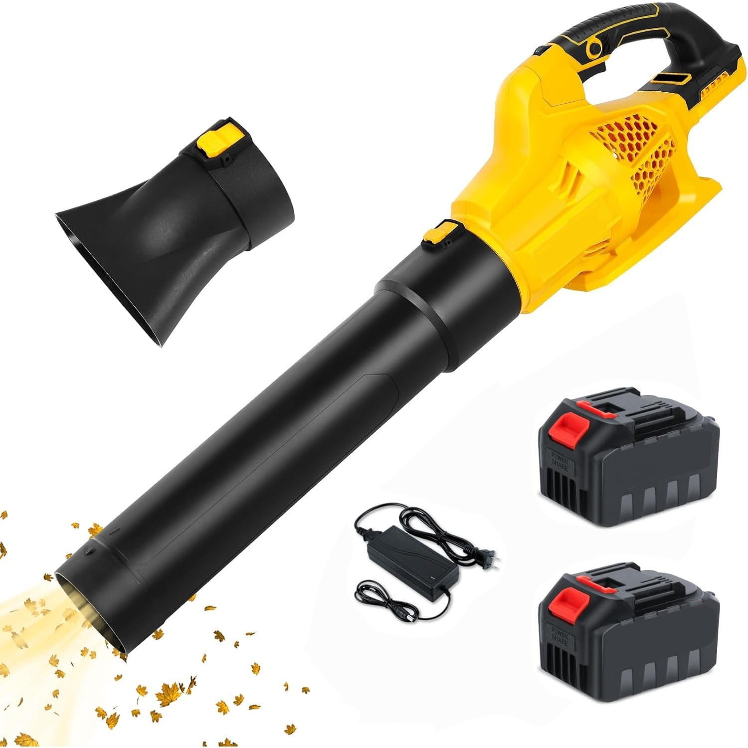 BN-LINK Cordless Leaf Blower, 20V Electric Leaf Blower with 6 Speed Settings, 2 x 1.5Ah High Capacity Battery Powered, for Lawn Care Patio Cleaning