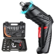 BN-LINK Cordless Screwdriver Set, Electric Screwdriver USB Rechargeable Power Screwdriver, Rotating Handle, LED Light, 45PCS Drill/Driver Accessories