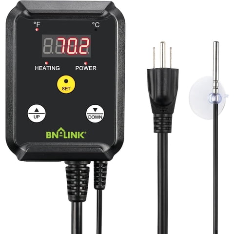BN-LINK Digital Heat Mat Thermostat Temperature Controller for Seed Germination, Reptiles and Brewing Breeding Incubation Greenhouse, 40-108F, 8.3A 1000W ETL Listed