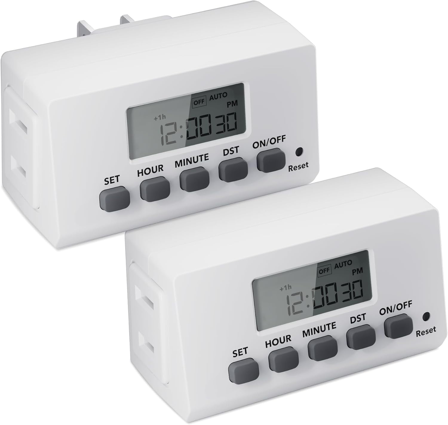 White Digital Programmable Indoor Outlet Timer 2-Pack