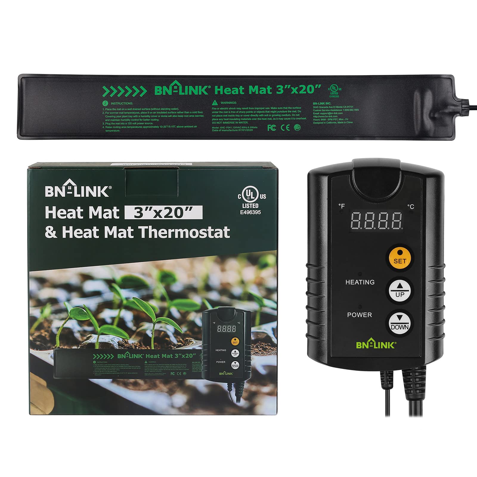 BNLINK Durable Seedling Heat DHF10 Mat Heating Pad 3" x 20" with