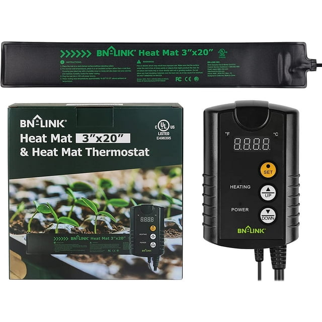 BNLINK Durable Seedling Heat Mat Heating Pad 3" x 20" with Digital
