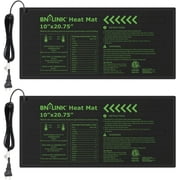BN-LINK Durable Seedling Heat Mat Warm Hydroponic Heating Pad Waterproof 10" x 20.75" - 2 Pack for Seed Starting Greenhouse and Germination