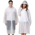 thumbnail image 1 of BN-LINK EVA Rain Ponchos for Adults Reusable, 2 Pack Raincoats Emergency for Women Men with Hood and Drawstring, White, 1 of 6