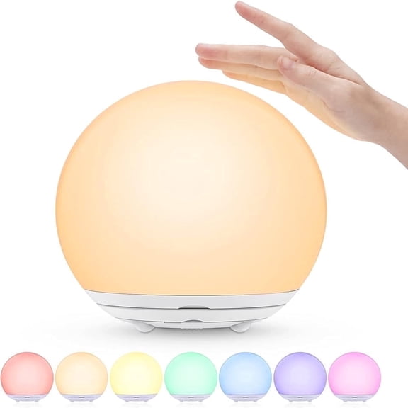 BN-LINK Egg Night Light for Nursery, Rechargeable LED Touch Lamp with 7 RGB Colors, Stepless Dimming, Egg Light for Kids' Bedroom, Reading, Travel & Gifts