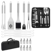 BN-LINK 20pcs BBQ Grill Accessories Set, Stainless Steel Grill Tools Set with Case, Barbecue Utensil Tool for Camping & 