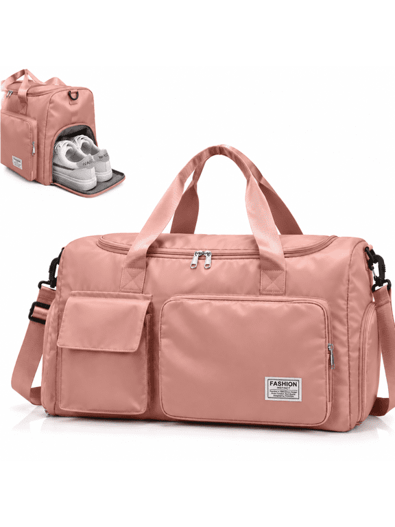 Gym Bag for Women, Travel Duffle Bag with Shoes Compartment and Wet Pocket, Large Waterproof Weekender Bag for Gym, Sports, Swimming, Yoga