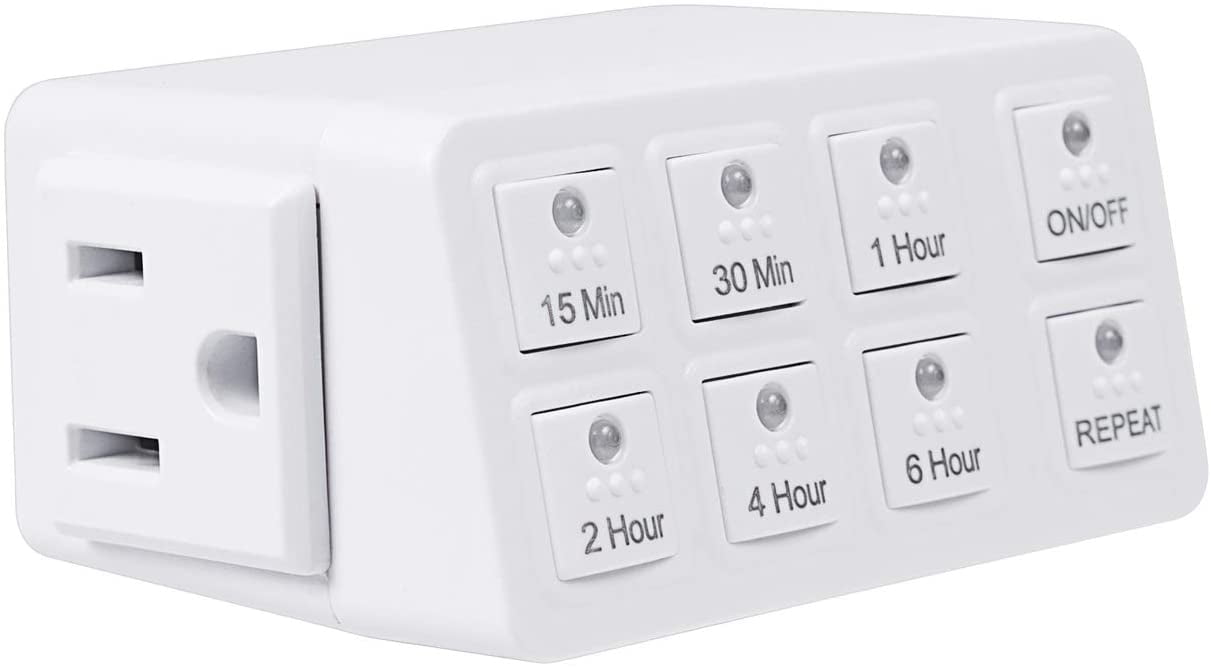Compact White Digital Countdown Timer with Indicator Light