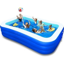 BN-LINK Inflatable Pool for Kids and Adults, 120" X 68" X 22" Oversized Thickened Family Swimming Pool for Toddlers, Outdoor, Garden, Backyard, Summer Water Party