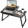BNLINK Foldable Laptop Desk for Bed/Couch, Adjustable Study Table with Cup Holder (Black