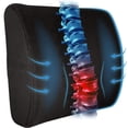 thumbnail image 1 of BN-LINK Lumbar Support Pillow For Office Chair and Car Seat, Perfectly Balanced Memory Foam, Versatile Use Lower Back Cushion with Adjustable Strap, 1 of 7