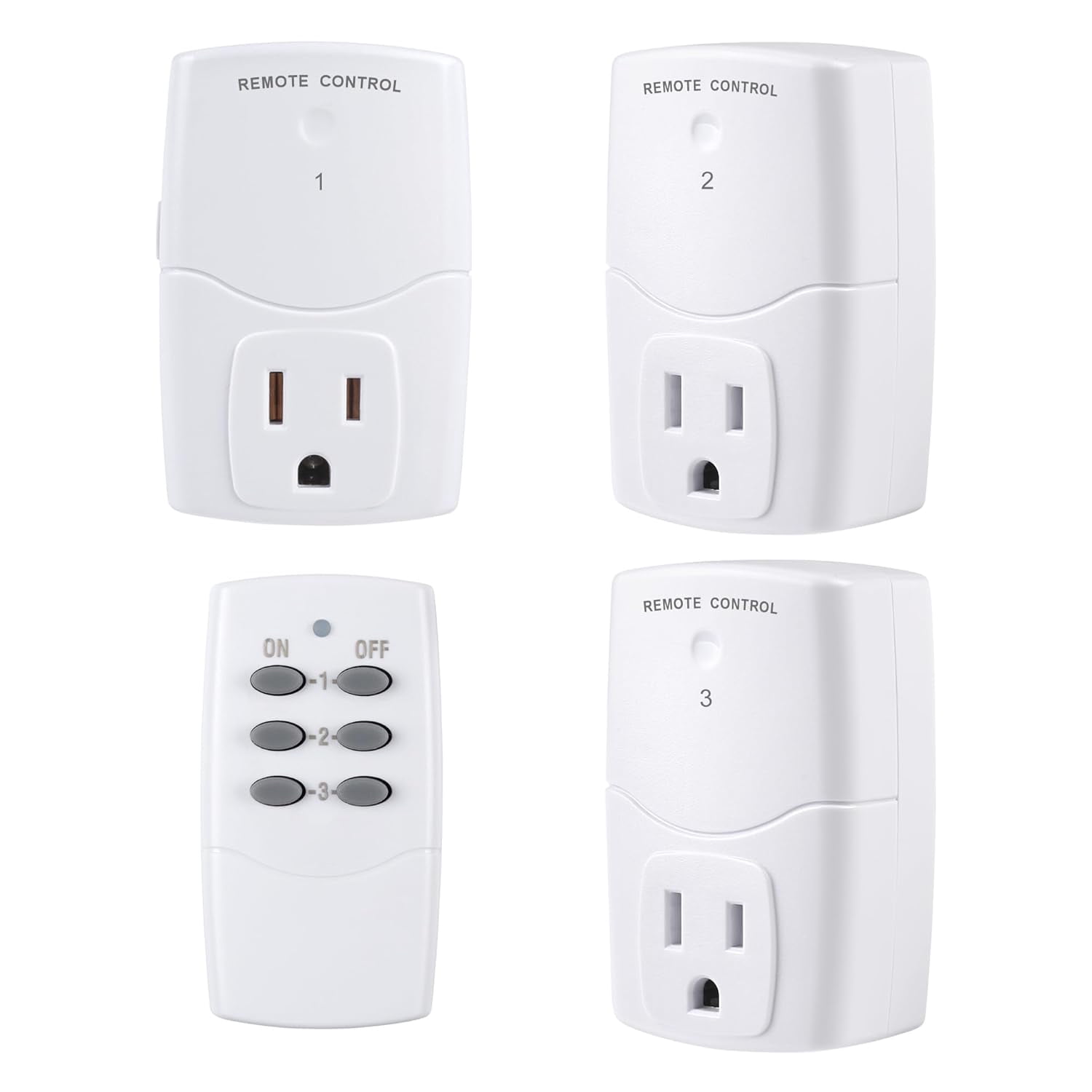 BN-LINK Mini Wireless Remote Control Outlet Switch Power Plug In for Household Appliances, Wireless Remote Light Switch,