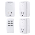 thumbnail image 1 of BN-LINK Mini Wireless Remote Control Outlet Switch Power Plug In for Household Appliances, Wireless Remote Light Switch, LED Light Bulbs, White (1 Remote + 3 Outlet) 1250W/10A, 1 of 7