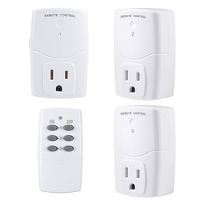 BN-LINK Mini Wireless Remote Control Outlet Switch Power Plug In for Household Appliances, Wireless Remote Light Switch, LED Light Bulbs, White (1 Remote + 3 Outlet) 1250W/10A