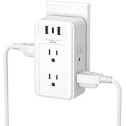BN-LINK Multi Plug Outlet Extender, 6 Wall Outlets and 3 USB Ports (1 USB C), Multi Outlet Splitter Power Strip, USB Wall Power Strip Plug Adapter for Home, Office, Travel, 5V, 3.4A