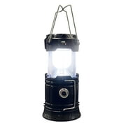 BN-LINK Portable LED Solar Camping Lantern, Waterproof Solar USB Rechargeable LED Flashlight for Indoor Outdoor Home Emergency Light Power Outages Hiking, Black