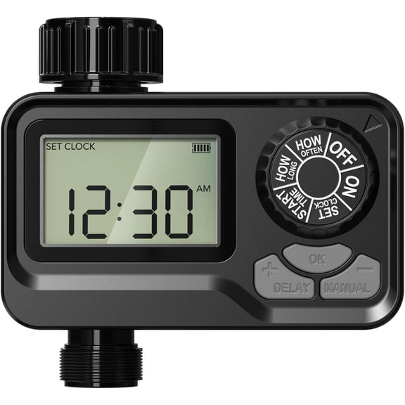BN LINK Programmable Sprinkler Timer with Rain Delay  Waterproof Digital Water Timer for Garden Hoses, Manual & Automatic Irrigation System, 1 Outlet