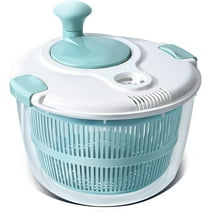 BN-LINK Salad Spinner, 4.8 Quart Large Capacity, Durable Multi-Use Lettuce and Fruit Washer Spinner& Dryer with Built-in Drainage System, Non-skid Base and Free Silicone Lid for Storage or Picnic
