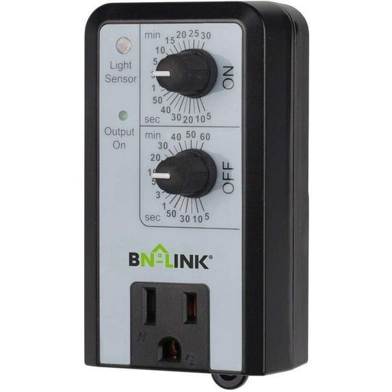 BN-LINK Short Period Repeat Cycle Intermittent Timer, Interval Timer - Day, Night, or 24 Hour Operation, Photocell Light Sensor Dusk to Dawn for Hydroponics Aquaponics Aeroponics