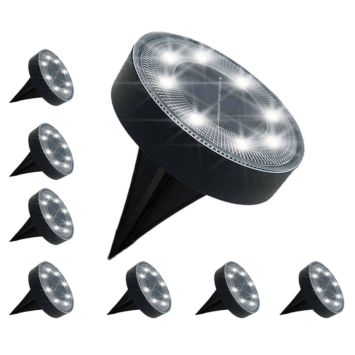 BN-LINK Solar Ground Lights, Waterproof Solar Garden Lights, Outdoor Garden Waterproof Lights, Landscape Lights for Outside Patio Pathway Yard Lawn Driveway Deck Step Walkway(8 Pack White Light)