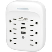 BN-LINK Surge Protector USB Wall Charger, 6 Outlet Extender with 3 USB Ports(USB C), Surge Protector Multi Plug Outlet Expander, Wall Mount Power Strip for School, Travel, Office, Home, ETL Listed