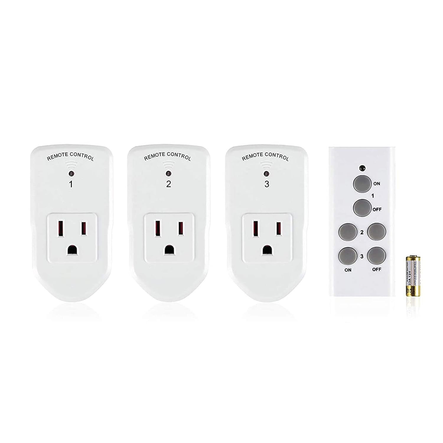 HAPYTHDA Wireless Remote Control Outlet Switch Power Plug In for Household  Appliances, Wireless Remote Light Switch, LED Light Bulbs,15A/1500W,White