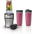 thumbnail image 1 of BN301 Nutri-Blender Plus Compact Personal Blender, 900-Peak-Watt Motor, Frozen Drinks, Smoothies, Sauces & More, (3) 20 oz. To-Go Cups, (2) Spout-Lids (1) Storage-Lid, Dishwasher Safe, Silver, 1 of 10